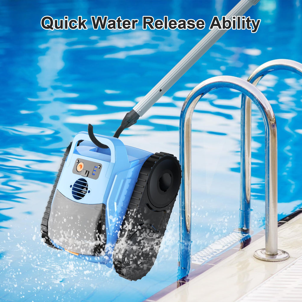 (2025 Upgrade) Pool Vacuum for Inground Pools, Robotic Pool Cleaner, Cordless Wall Climbing Pool Cleaner, Cleans Pool Floors, Walls & Waterline, Cleaning Up to 2100 Sq.ft, 180 Min