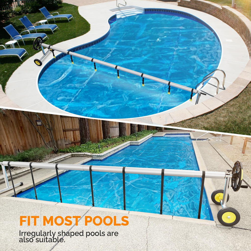 Pool Cover Stand VINGLI Pool Cover Reel Set Pool Solar Cover Reel for Inground Swimming ...