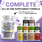 Clean Nutra Wild Yam Root Capsules with Red Clover Black Cohosh Evening Primrose Oil Chasteberry Dong Quai DIM Ashwagandha Grape Seed Extract Milk Thistle Lemon Balm and more Hormone Balance For Women