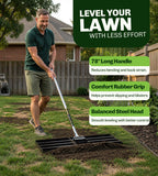 Gardease Lawn Leveling Rake, 30" x 10", Heavy Duty Steel Lawn Leveler