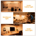 maylit Under Cabinet Lighting Plug in, 2Pcs 14 Inch Linkable Ultra Bright LED Light Bars, Renter Friendly Lamp, Wired 110V 120V Indoor Lights for Kitchen Cabinet, Counter, Workbench, Shelf, Warm White