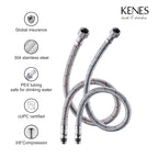 KENES Chrome Bathroom Faucet Single Handle Bathroom Sink Faucet Lavatory Vanity Faucet with Pop Up Drain & Water Supply Lines LJ-9031-5