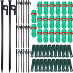Suzile 60 Pcs Tree Stake Kit, Heavy Duty Tree Staking and Supports for Leaning Trees Include 11. 8'' Steel Stakes 15. 8'' Support Straps 13. 12 ft Ropes for Anchoring Hurricane Protection (Green)