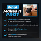 TheraICE Elbow Ice Pack Compression Sleeve for Injuries | Reusable Arm Gel Cold Pack Wrap | Tennis Elbow & Golfers | Calf Tendinitis Pain Relief | Shin Splints | FocusZone Extra Cooling | Women & Men