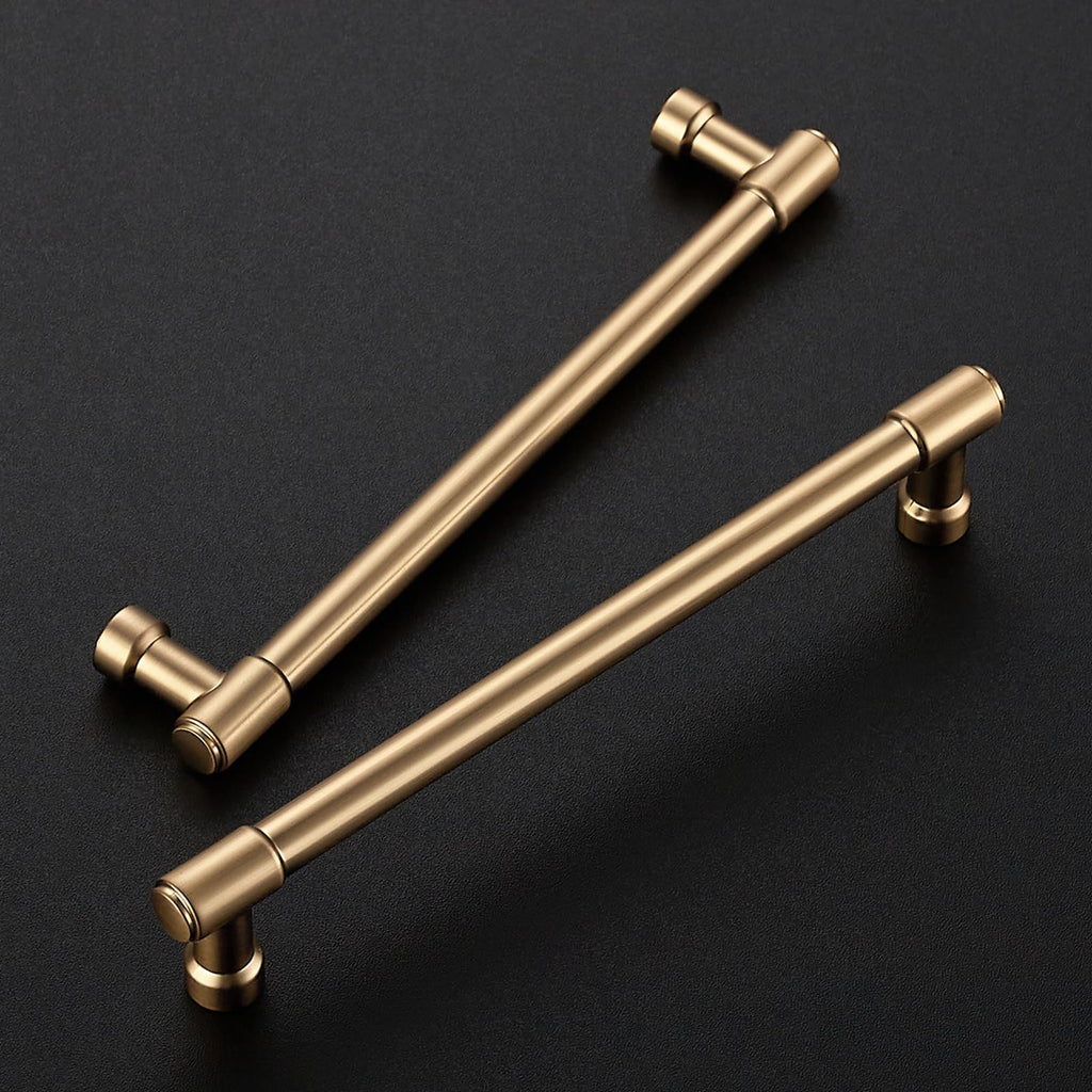 JOY DECOR 5 Pack 6-1/4 Inch Champagne Bronze Cabinet Handles Modern Dresser Drawer Pulls Kitchen Cabinet Hardware for Cupboard Door Handles