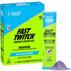 Fast Twitch Energy Drink Mix from Gatorade Powder Sticks, Glacier Freeze, 0.08oz Individual Packets,10 Pack, Zero Sugar, Caffeine, Electrolytes