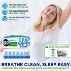 CPAP Mask Wipes - 150 Count Jumbo Pack + 6 Travel Sheets - Dura Cleanse Extra Large, Extra Moist Cleaning Wipes for Full Face, Nasal Masks Unscented Cleaner for CPAP Machine, Supplies and Accessories