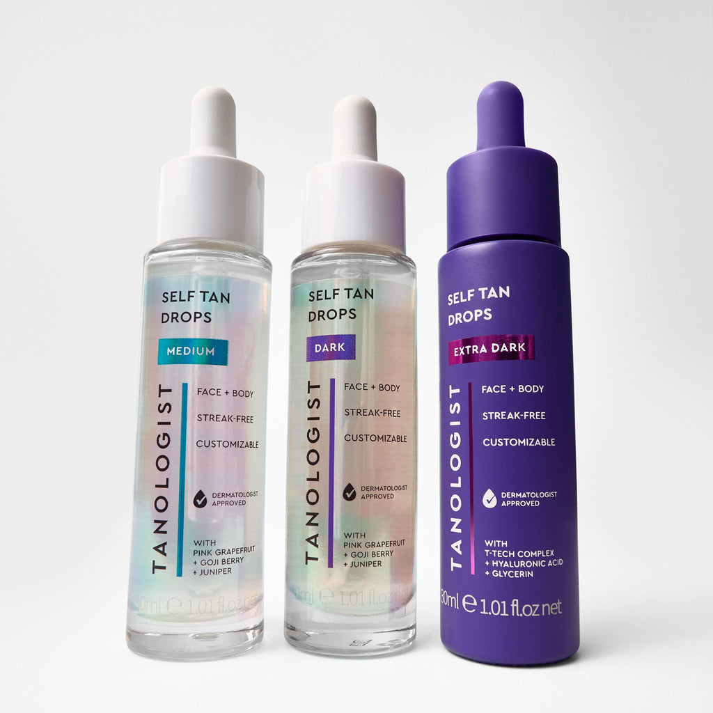 Tanologist Medium Self Tan Drops, Streak-Free Body & Face Tanning Drops, No Fake Tan Smell, For Moisturizer & Lotion, Bronzing Face Tanner, Skincare Ingredients, Vegan, 1.01 fl. oz/30 ml Bottle