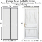 Upgraded Magnetic Screen Door Thicker 250g/m² Reinforced Mesh,36 Longer Magnets,Door Screen Magnetic Closure for Single Door,Screen Size 34 x81 Inch,Fit Doors to 32 x 80 Inch