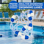 Poolzilla 20ft Swimming Pool Safety Rope and Float Kit Pre-Assembled Shallow End Divider with Stainless Steel Hooks