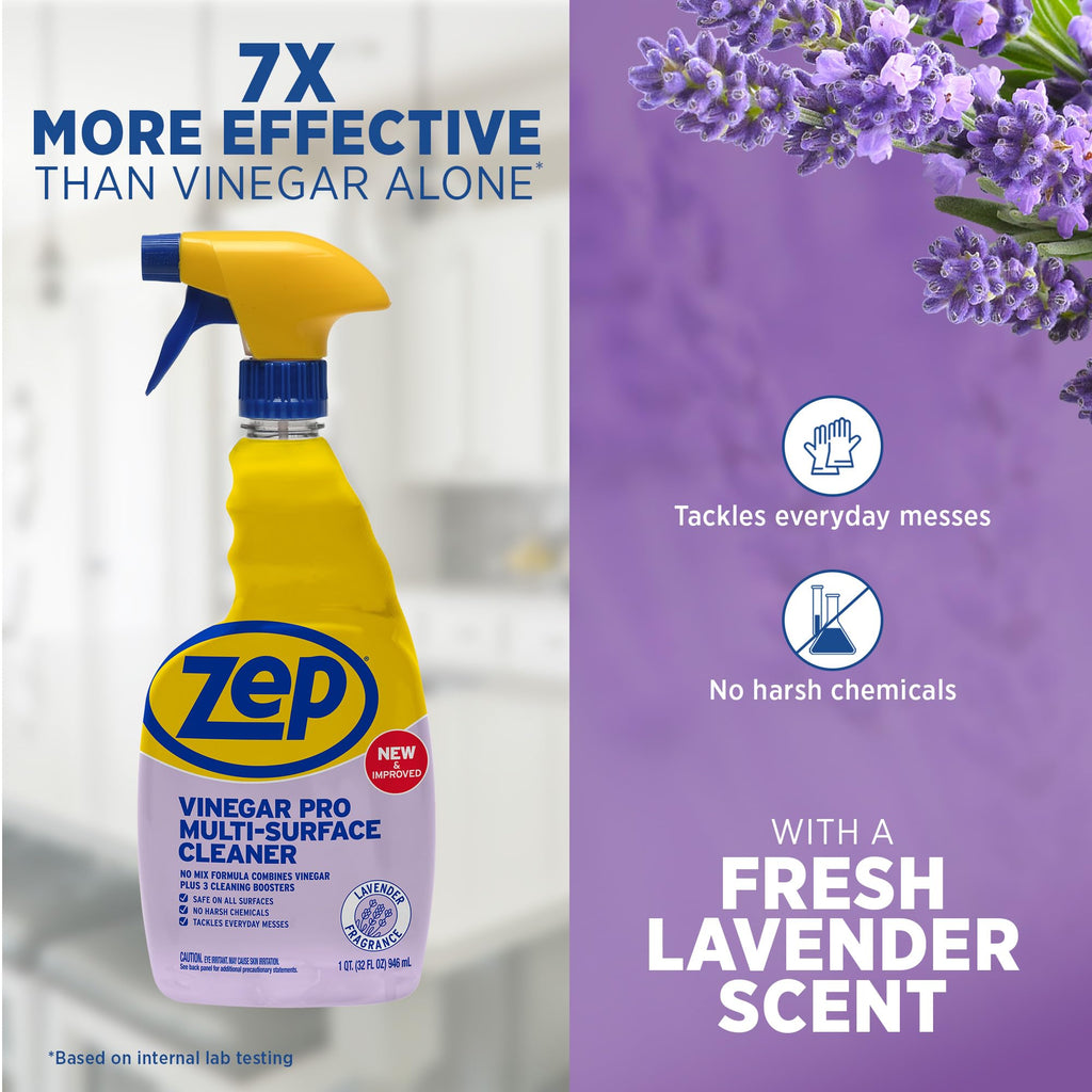 Zep All-Purpose Cleaner with Vinegar Added - 32 Ounces (Case of 4) R48432 - Industrial Grade Cleaner…