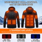 CHANGEOWN Heated Jackets for Women & Men, Dual-Control 15 Heating Zones Unisex Heating Jacket Coat with Battery, 3 Heating Levels Windproof & Waterproof Heating Jacket for Winter Outdoor, Medium