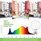 Dekang 8-Pack LED Vanity Light Bulbs for Bathroom 4000K Natural Daylight, E26 Base Globe 60W Incandescent Equivalent, 5W Round Light Bulbs for Vanity Mirror, 500LM, Non-dimmable