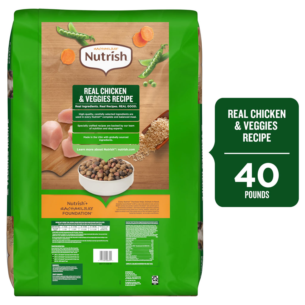 Nutrish Dry Dog Food, Real Chicken & Veggies, 40 lb. Bag (Rachael Ray)
