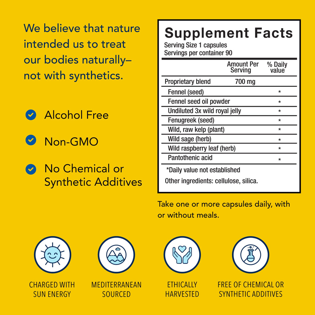 NORTH AMERICAN HERB & SPICE ActiFEM - 90 Capsules - Supports Hormone Balance for Women, Metabolism & Mood - Royal Jelly, Wild Atlantic Kelp, Fennel - Non-GMO - 90 Total Servings