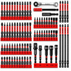 RLVKEAZ 88-Piece Impact Driver & Magnetic Screwdriver Bit Set, S2 Steel Security Torx Hex Phillips Square Triangle Slotted Bits, Mini Ratchet Wrench, Magnetic Bit Holders & Nut Driver, 1/4'' Hex Shank