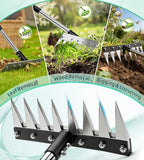 Weeding Rake Puller Tool for Garden,Heavy Duty Iron Weed Puller Cutter Tool