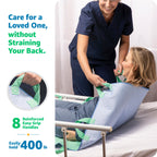 Improvia Positioning Bed Pad, with 8 Reinforced Handles, Quick-Drying, Washable, Waterproof, for Lifting, Turning, Transfering, Elderly and Incontinence Patients (Green, Pack of 2)