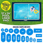 Shop Square 12-Foot-by-24-Foot Rectangle Pool Liner Pad for Above Ground Pools - Rectangle Pool Pad, Under Pool Mat, Puncture Protection, Extend Liner Life, Durable Geotextile Material