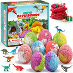 Qivatex Bath Bombs for Kids with Dinosaur Toys Inside, Natural Organic