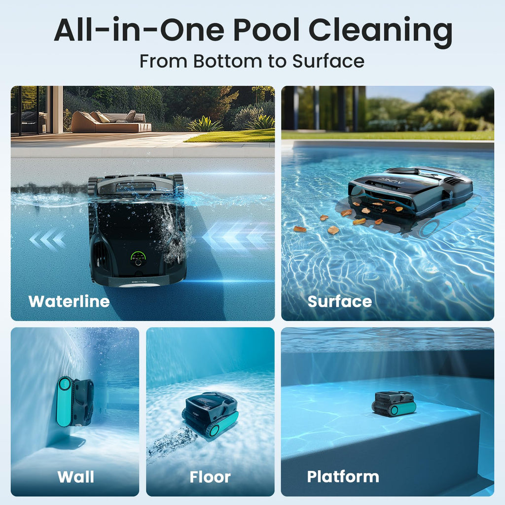 Aiper Scuba X1 Pro Max All-in-One Pool Cleaning Robot & Skimmer with 8,500 GPH Suction, Ultra-fine Filtration, Smart Surface Parking, for All Inground Pools, Blue