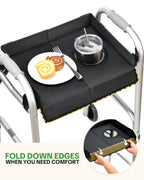 FANGSUN Walker Tray for Folding Walker 2.0 – Upgraded Detachable Tray for Walkers with Extended Straps & Cup Holder, Fits Rolling Walkers with Side Bars, Mobility Accessory for Seniors