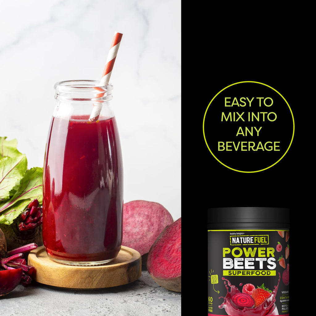 Nature Fuel Power Beets Powder, Delicious Mixed Berry, Concentrated Superfood Supplement, Supports Circulation, Natural Energy & Stamina, Non-GMO, 60 Servings (Packaging May Vary)