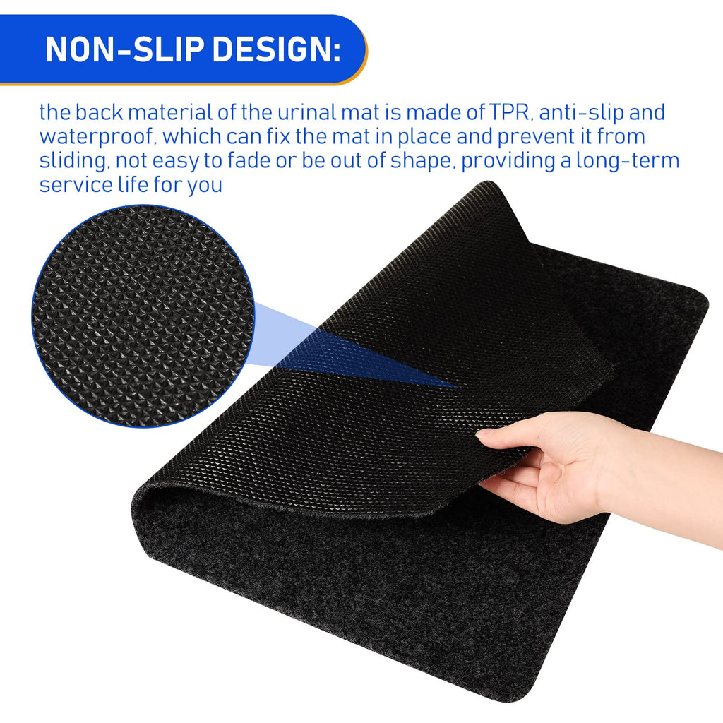 Nuanchu 20 Pack Urinal Mats for Men Bathroom, Large, Black