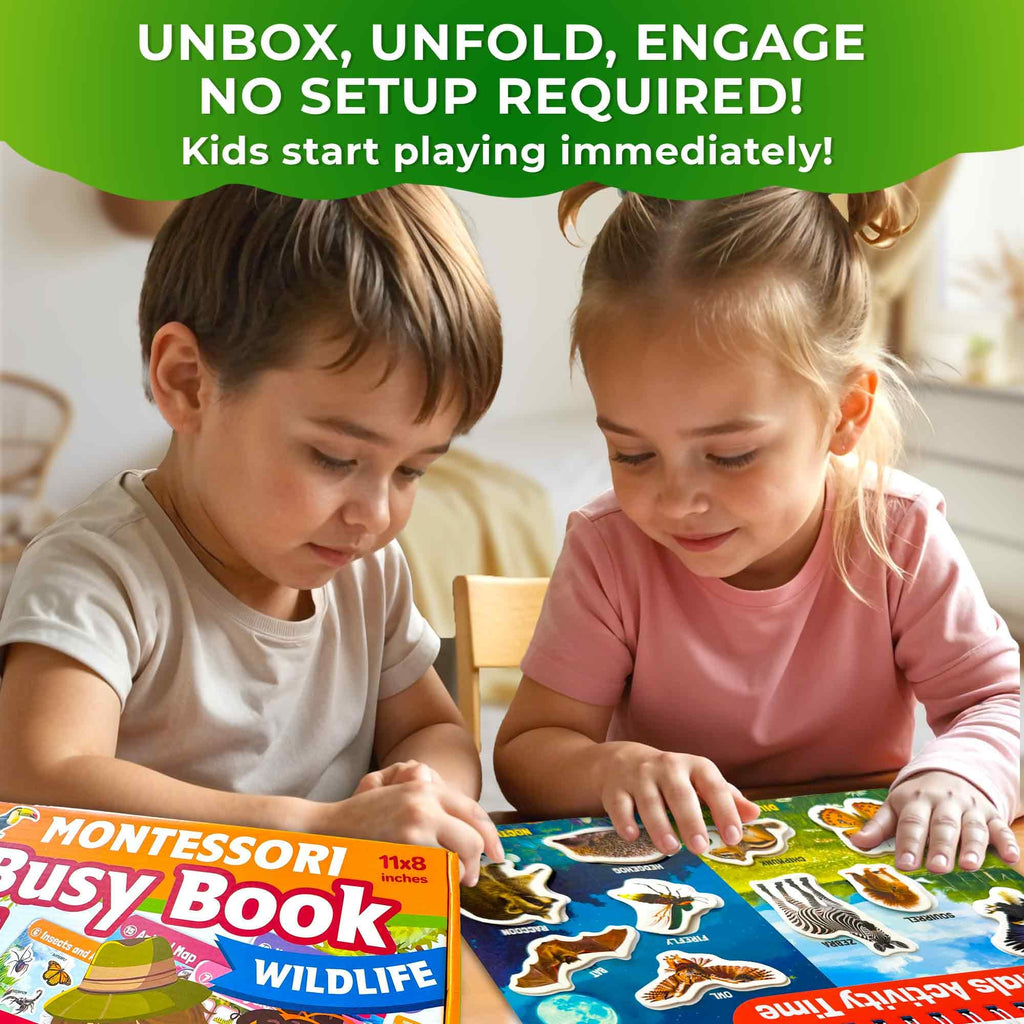 QUOKKA Montessori Busy Book for Ages 4-8 - Pre K Toddler Learning Activities for Homeschooling - My Preschool Busy Book for Toddlers 3-5 - 15 Kids Educational Animal Activities