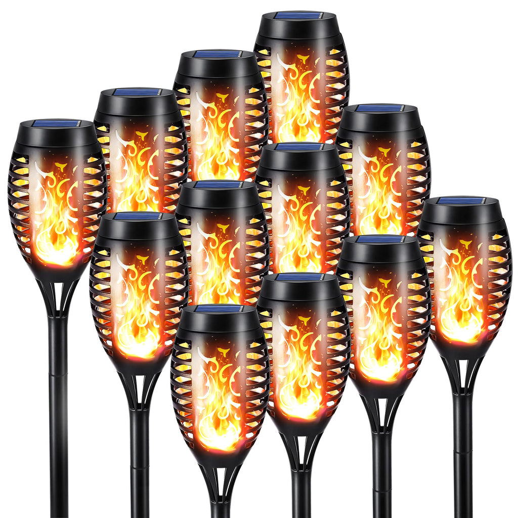Toodour Solar Torch Flame Lights, 12 Pack Solar Lights Outdoor with Flickering Flame, Waterproof Patio Light Landscape Decoration Lighting for Garden, Lawn, Yard, Outdoor Decorations