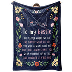 Best Friend Birthday Gifts for Women, Bestie Blanket Blue, 60" x 50"