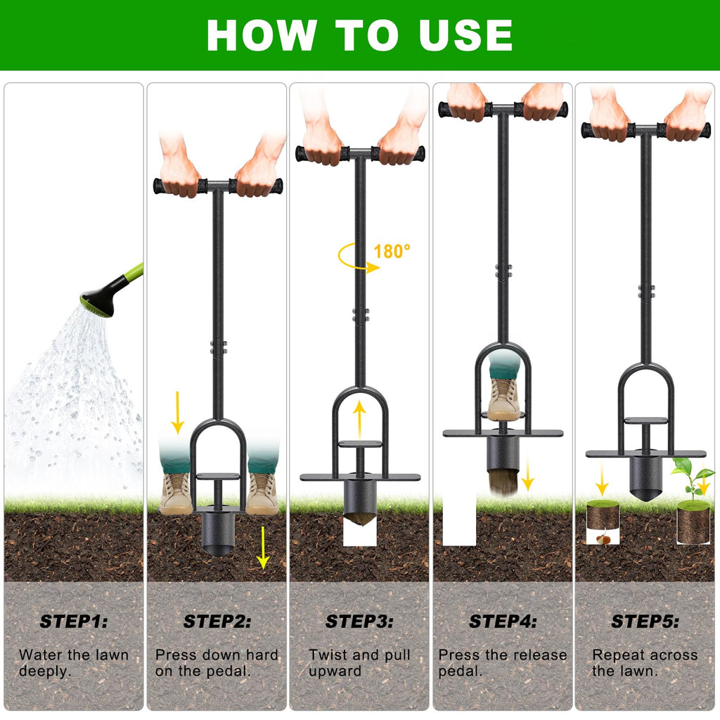 Lifeswell Long Handled Bulb Planter Tool with Rubber Grip