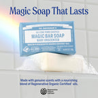 Dr. Bronner's Pure-Castile Bar Soap, Baby Unscented, 5 oz, 6-Pack
