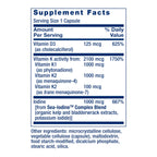Life Extension Vitamins D and K with Sea-Iodine, Vitamin D3, Vitamin K1 and K2, Iodine, Supports Immune, Bone, arterial and Thyroid Health, Non-GMO, Gluten-Free, 60 Capsules