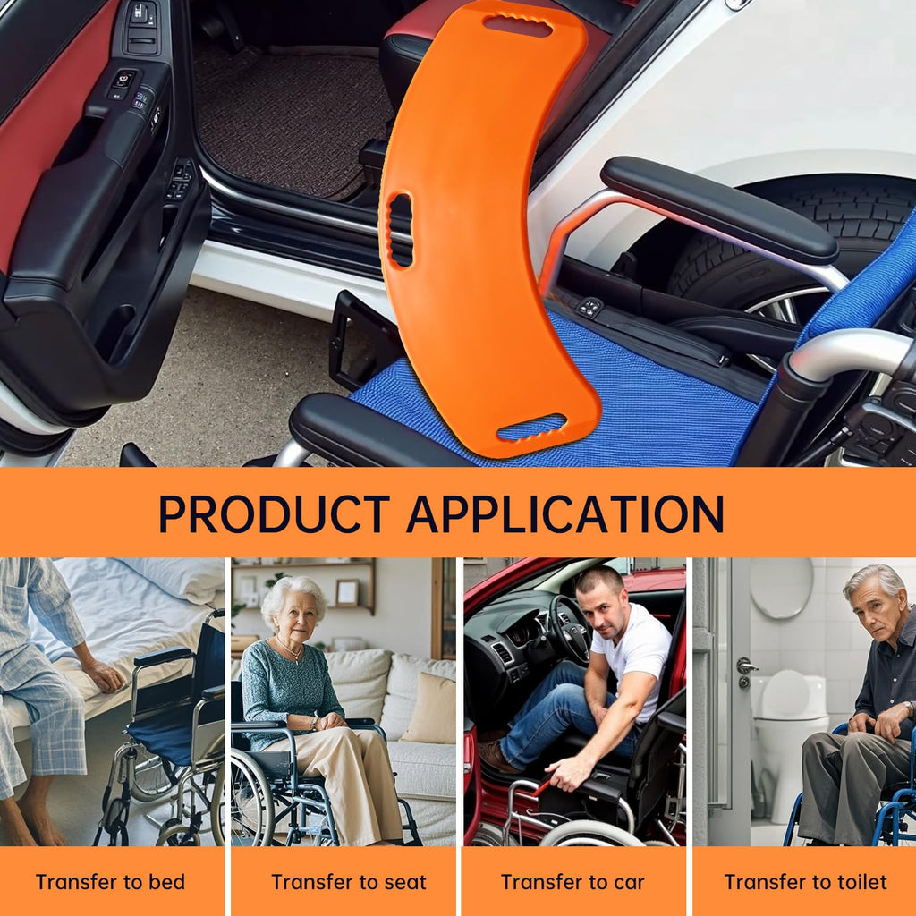 Transfer Board and Slide Board for transferring, Sliding Board Transfer to Wheelchair ，Patient Transfer ，Transfer Boards from Wheelchair to Car, Toilet, Tub, Slide Sheet, （Patented Product）