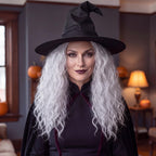 Witch Wig Old Lady Wig Women Long Grey Curly Costume Cosplay Wig