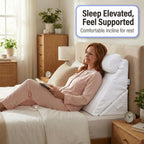 Flexicomfort Bed Wedge Pillow for Sleeping -Adjustable Post Surgery Pillow (7 in 1) -%100 Memory Foam -Head Support Cushion -Incline -Leg Elevation -Pregnancy - Snoring - Washable Cover -Large 24 Inch