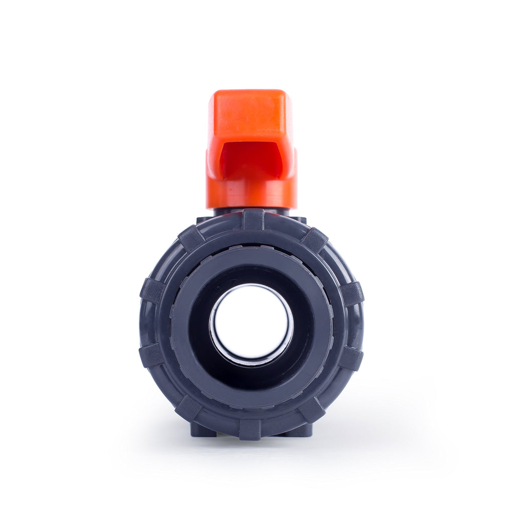 HYDROSEAL Kaplan 1’’ PVC True Union Ball Valve with Full Port, ASTM F1970, EPDM O-Rings and Reversible PTFE Seats, Rated at 200 PSI @73F, Gray, 1 inch Socket (1 inch)