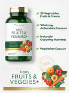 Carlyle Fruits and Veggies Supplement | 250 Capsules | Made with 30 Fruits and Vegetables | Vegetarian, Non-GMO, Gluten Free Superfood Formula