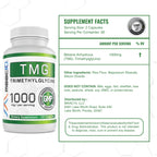 MAAC10 TMG 1000MG NSF Certified Supplement | Trimethylglycine or Betaine Anhydrous | Methylation, Homocysteine and Liver Support (120 Capsules)
