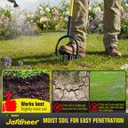 Jardineer Lawn Aerator Spike Tool, 36" Manual Yard Aeration Tool with 12 Thickened Steel Spikes, Pre-Assembled Grass Aerator for Soil Loosening & Yard Aeration in Lawn, Yard and Garden