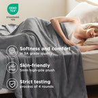 Bedsure GentleSoft Fleece Bed Blankets Queen Size Grey - Soft Cozy Warm Fall Throw Blanket Halloween Decorations Lightweight Anti-Static, Room Home Decor Gifts for Husband and Men, 90x90 inches