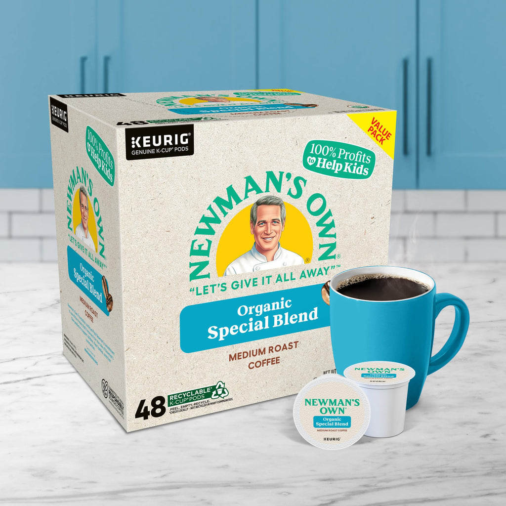 Newman's Own Organics Special Blend, Single-Serve Keurig K-Cup Pods, Medium Roast Coffee Pods, 48 Count