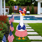 Vzuito 4th of July Porch Goose Outfit, Independence Day Lawn Goose Outfits, 23inch Geese Outfits Clothes Patriotic Geese Costume for Outdoor Yard Garden Decor (Style 5)
