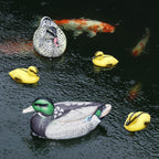 Cifavor 5 PCS Floating Mallard Duck Bait Set -2 Adult 3 Ducklings, Realistic Resin Floating Duck Bait Home Pack, Mallard Duck Bait Yard Pond Décor