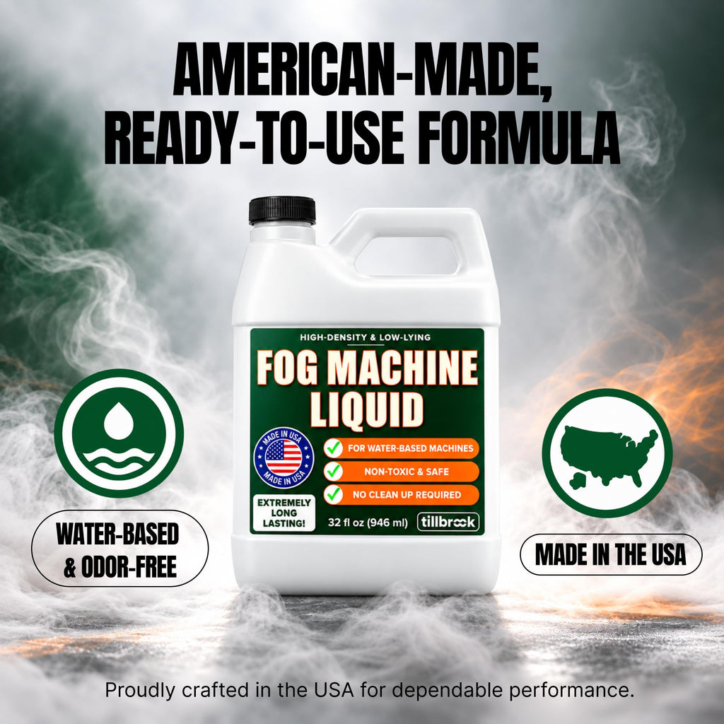 Fog Machine Liquid, 32 oz, High-Density, Long-Lasting, Water-Based Formula
