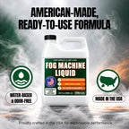 Fog Machine Liquid, 32 oz, High-Density, Long-Lasting, Water-Based Formula