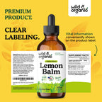 Wild & Organic Lemon Balm Tincture - Mood Support Supplement - Melissa Lemon Balm Leaf Extract Drops - Vegan, Sugar & Alcohol-Free Calming Supplement - 4 fl oz