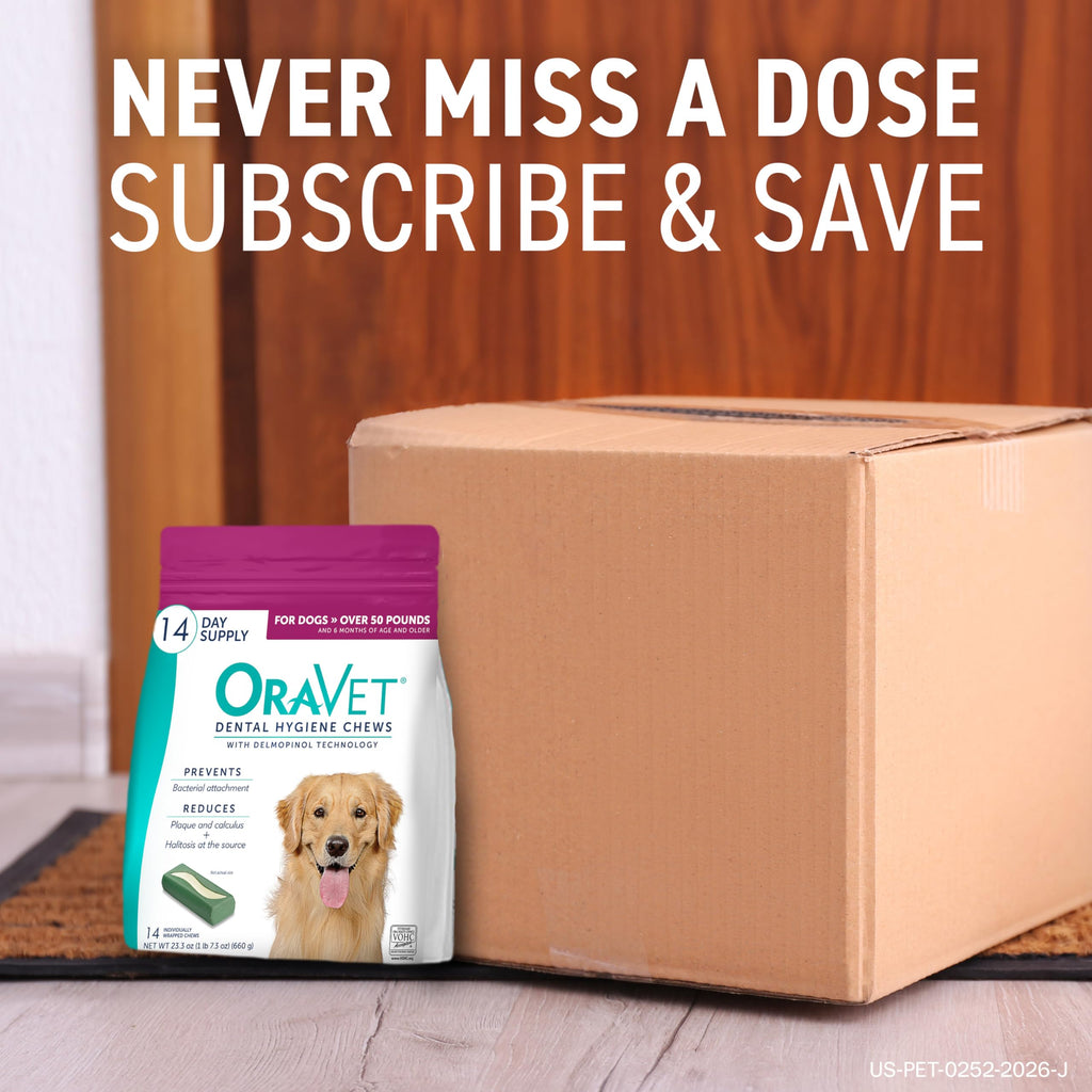 ORAVET Dental Chews for Dogs, Oral Care and Hygiene Chews (Large Dogs, Over 50 lbs.) Pink Pouch, 30 Count (Pack of 1)