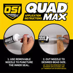 OSI Quad Max Window, Door and Siding Sealant, White, 9.5 fl oz Cartridge, 12 Pack
